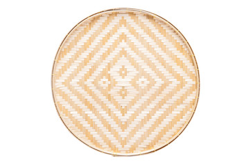 Bamboo basket isolated on white background.