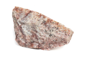 Single natural stone on white background