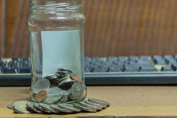Coin in Glass bottles