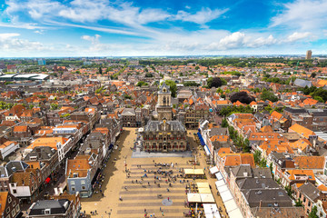 Obraz premium Panoramic view of Delft