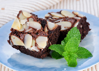 Chocolate brownie with nuts
