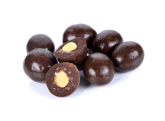 chocolate balls isolated on a white background