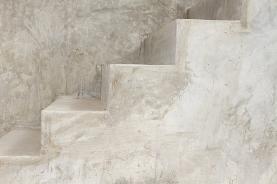 Cement Stair Texture Modern Background, Side View