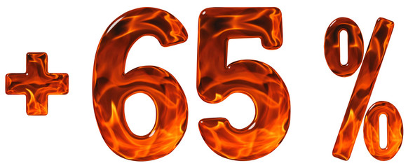 Percent benefits, plus 65, sixty five percent, numerals isolated