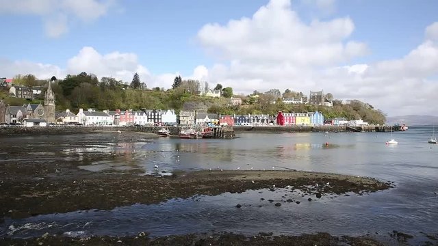 Tobermory Isle of Mull Scotland uk Scottish Inner Hebrides on a beautiful spring day pan