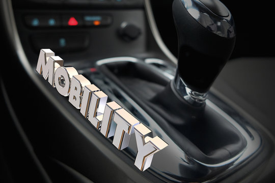 Mobility Gear Shift Car Vehicle Transportation Word 3d Illustrat
