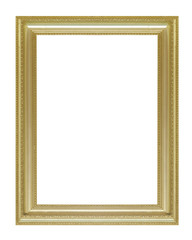 antique golden frame isolated on white background