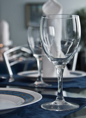 Empty glass on a table