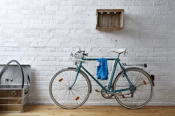 Printed roller blinds Bike vintage bicycle in whitebrick studio