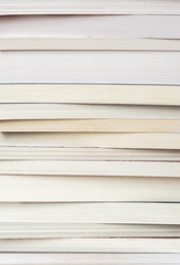 Side view of horizontal books stack.