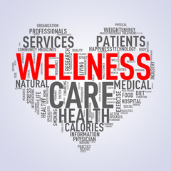 Fototapeta na wymiar Wordcloud healthcare heart concept wellness