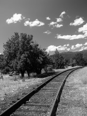 Fototapeta premium Colestin Rail B&W, Northern California