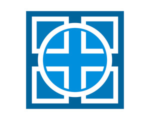 blue rectangle ornament pattern icon