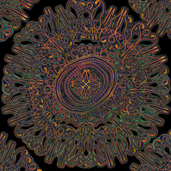 abstract  twisted shapes, green bllue moire background