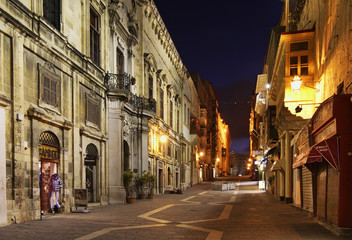 Old street in Valletta. Malta