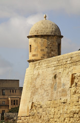 City walls in Valletta. Malta
