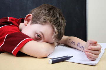 Boy with poor spelling and low self esteem