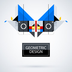 Abstract symmetric design made of geometric shapes. Useful as print, illustration, CD or book cover.