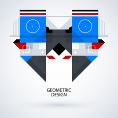 Abstract symmetric design made of geometric shapes. Useful as print, illustration, CD or book cover.