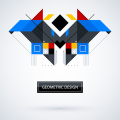 Abstract symmetric design made of geometric shapes. Useful as print, illustration, CD or book cover.