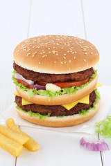 Doubleburger Double Burger Hamburger Textfreiraum Copyspace Flei