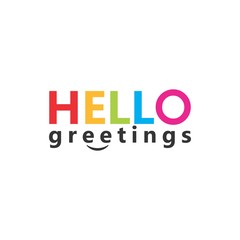 Hello Greeting Letter Word Logo Vector