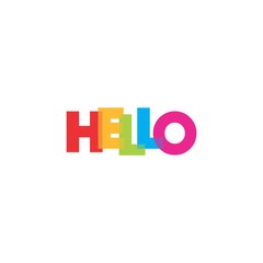 Hello Greeting Letter Word Logo Vector