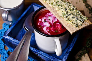 The thick beet soup