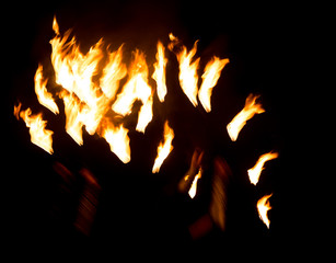 trace of fire on black