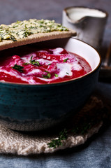 The thick beet soup
