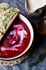 The thick beet soup