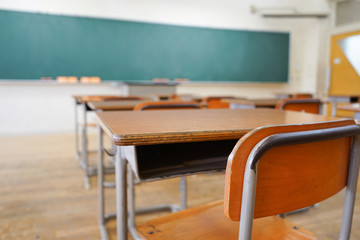 School classroom with blackboard