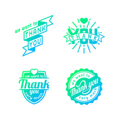 Thank you text lettering vector logo badge