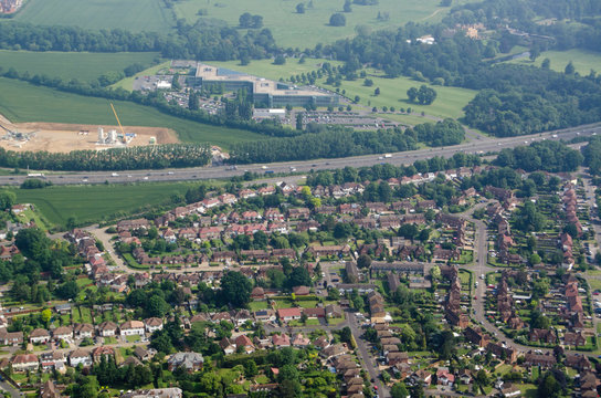 Datchet village and Ditton Park, aerial view