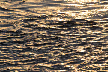 Background of the water surface at sunset