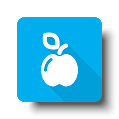 White Apple icon on blue web button