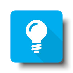White Light Bulb icon on blue web button
