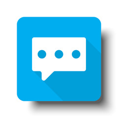 Fototapeta premium White Message icon on blue web button