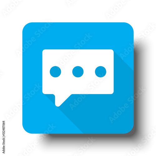 "White Message icon on blue web button" Stock image and royalty-free