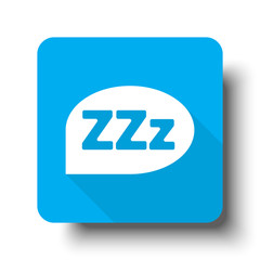 White Sleep icon on blue web button
