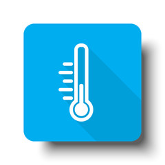 White Temperature icon on blue web button