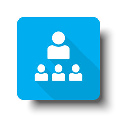 White Organization icon on blue web button