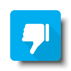 White Thumb Down icon on blue web button