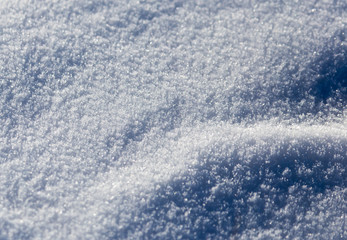 Snow in nature as a background