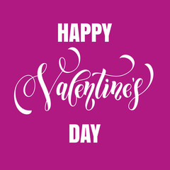 Fototapeta premium Happy Valentine day red calligraphy greeting card