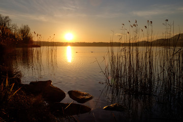 Sunset at Annone Lake