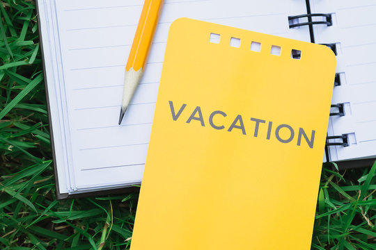 vacation card on grass