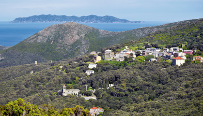 Fototapeta na wymiar Erza communes in north of Cap Corse Peninsula