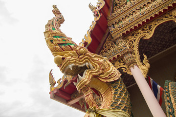 Fototapeta na wymiar king snake in thai temple