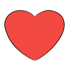 Heart red icon vector love symbol Valentine's Day sign isolated on white background